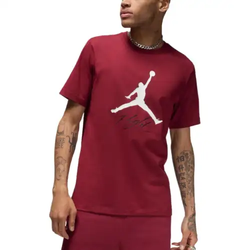 Jordan T Shirts Men's Team Red Crew Neck Moderate