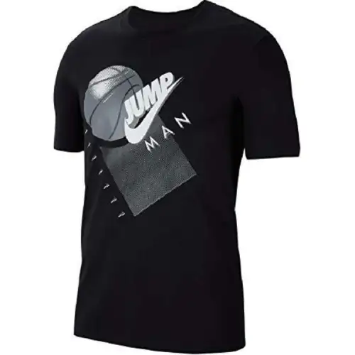 Jordan T Shirts Men's Black Crew Neck Moderate Straight Fit