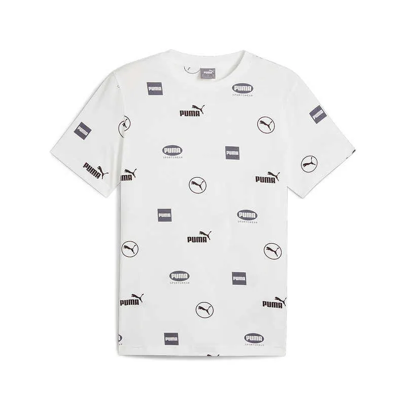 PUMA T-Shirts Men's White Crew Neck Moderate Straight Fit