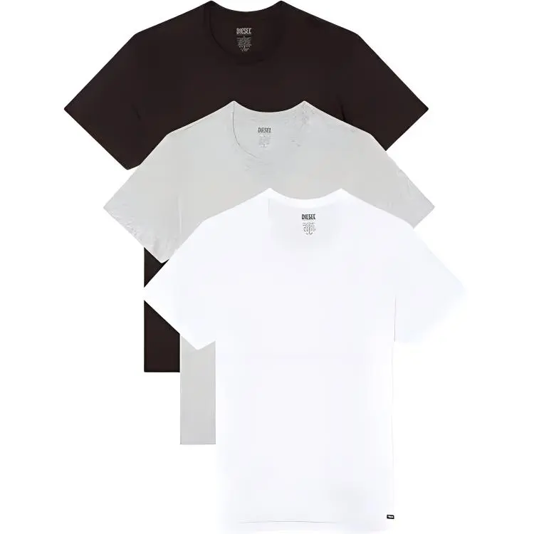 DIESEL T-Shirts Men's 3 Pack (Black+White+Gray) Crew Neck Moderate Other