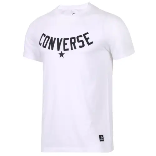 Converse T Shirts Men's White Crew Neck Moderate Straight Fit