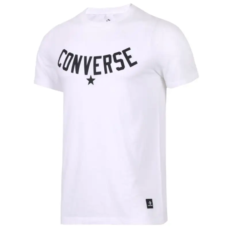 Converse T Shirts Men's White Crew Neck Moderate Straight Fit