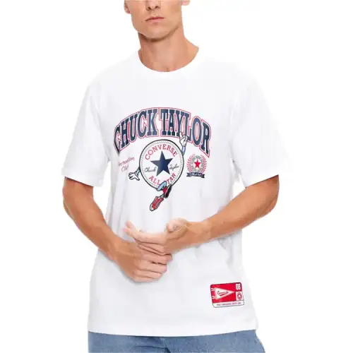 Converse All StarChucks Retro Collegiate Graphic T Shirt Men's White