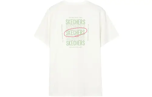 Skechers Drop Shoulder Sleeve T Shirt Unisex Marshmallow White