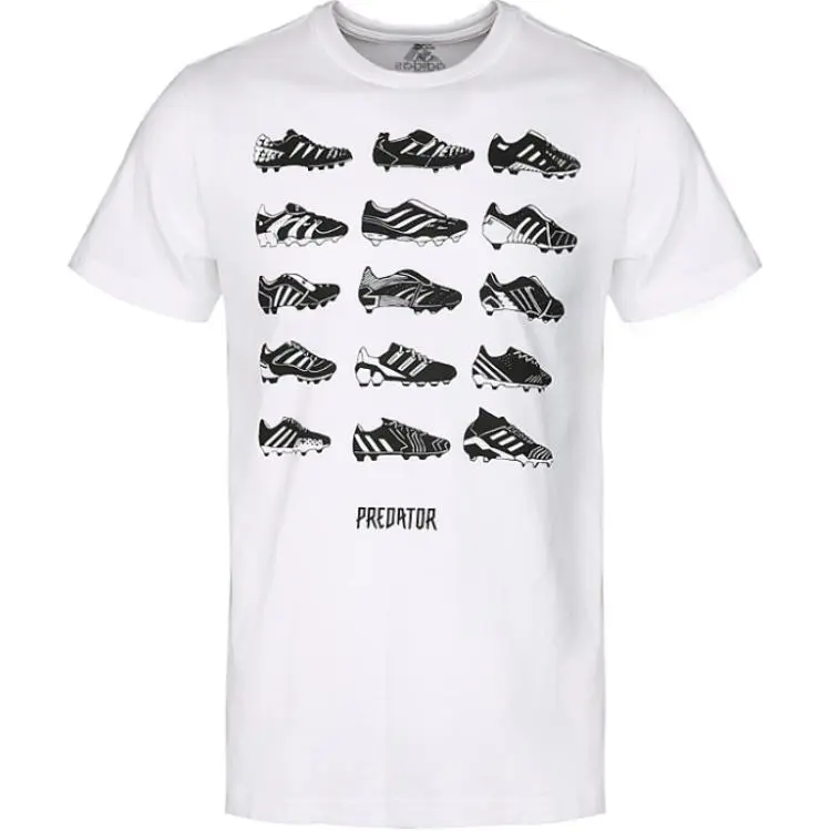 Adidas T-Shirts Men's White Crew Neck Moderate Straight Fit