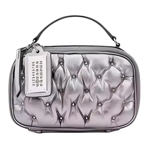 Maison Margiela Sheepskin Handbag, Crossbody Bag Small Women's Metal Silver