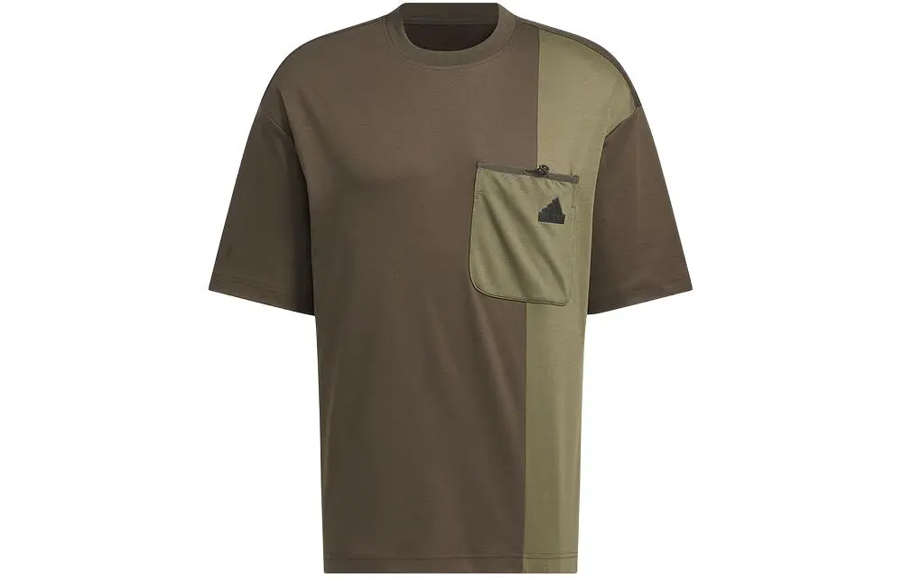 Adidas T-Shirts Men's Brown Crew Neck Moderate Straight Fit