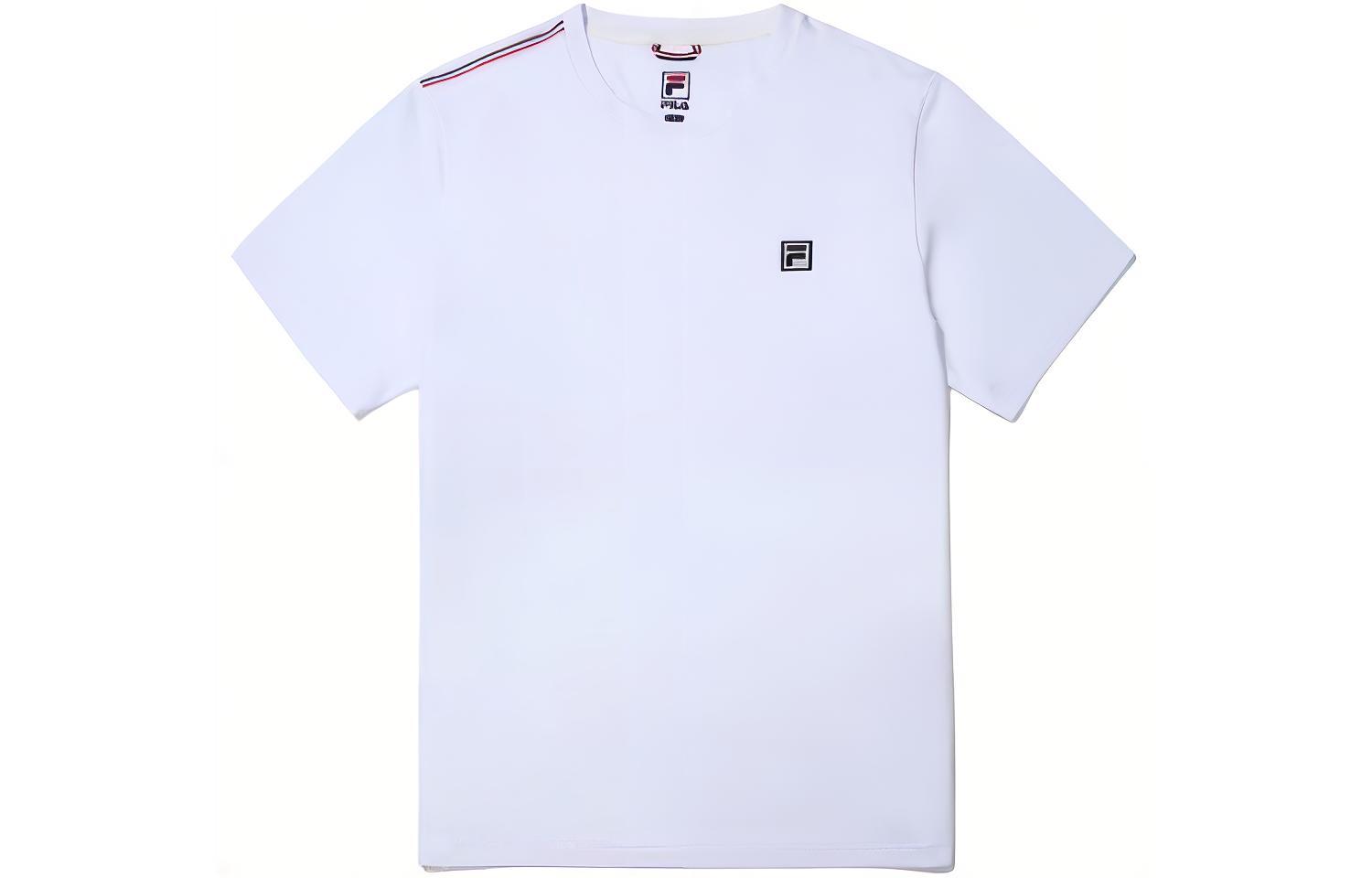 FILA T Shirts Unisex White Crew Neck Moderate Straight Fit