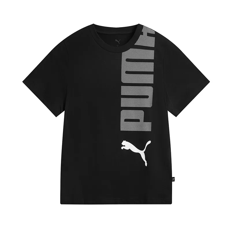 PUMA T Shirts Unisex Black Crew Neck Moderate