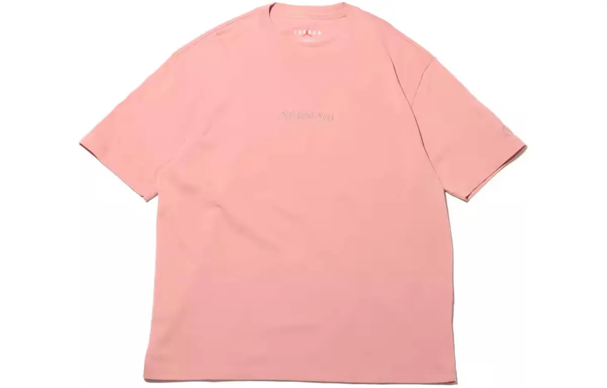 Jordan T-Shirts Men's Pink Crew Neck Moderate Straight Fit