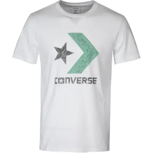 Converse T Shirts Men's White Crew Neck Moderate Straight Fit