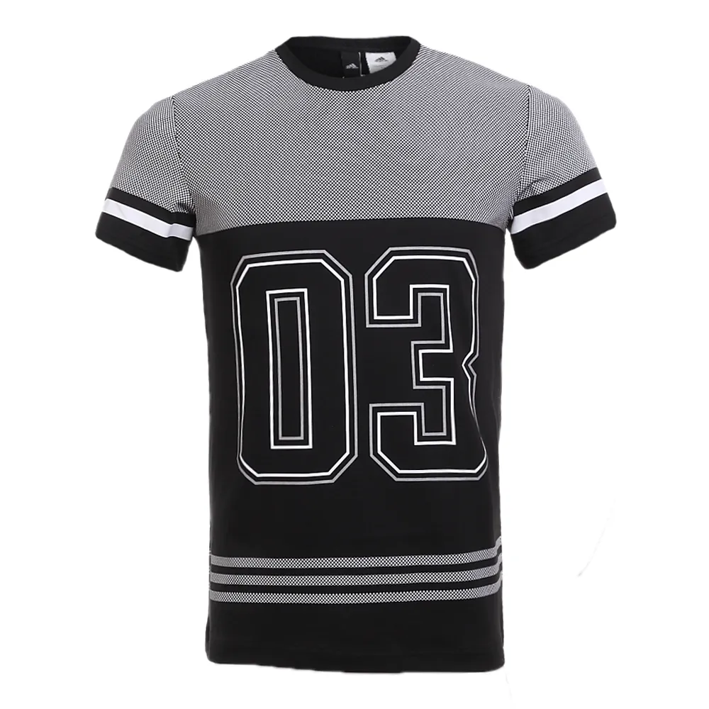 Adidas T-Shirts Men's Black Crew Neck Moderate Straight Fit