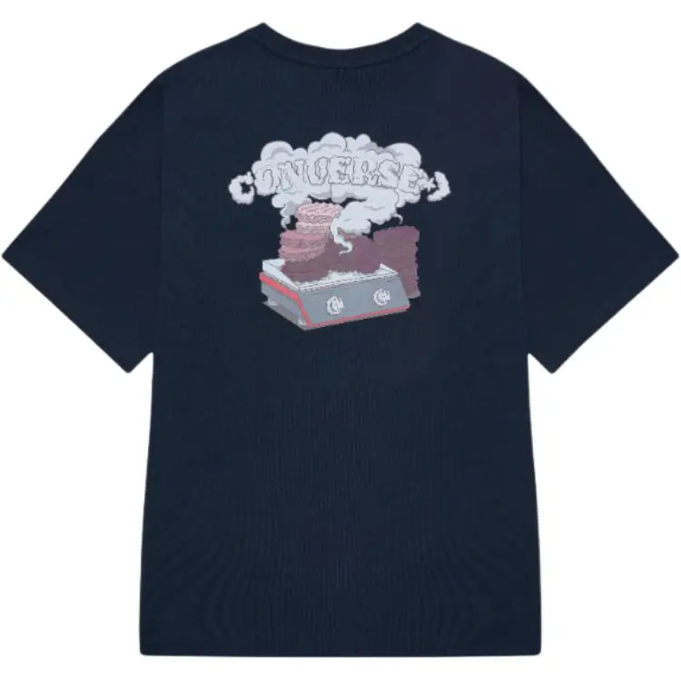 Converse T-Shirts Unisex Black Crew Neck Moderate