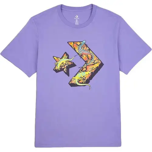 Converse T Shirts Men's Purple Crew Neck Moderate