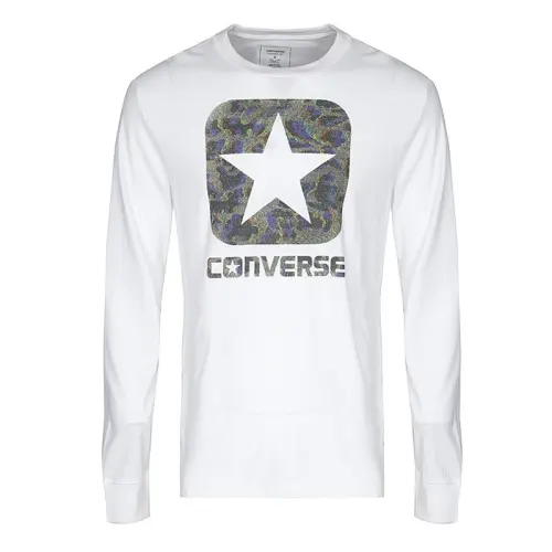 Converse T Shirts Men's White Crew Neck Moderate