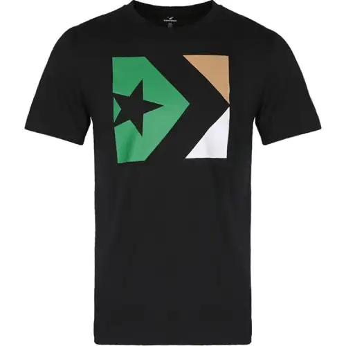 Converse T Shirts Men's Black Crew Neck Moderate Straight Fit