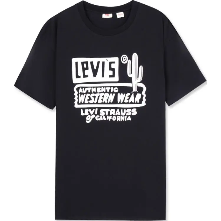 Levi's T-Shirts Men's Black Crew Neck Moderate Straight Fit