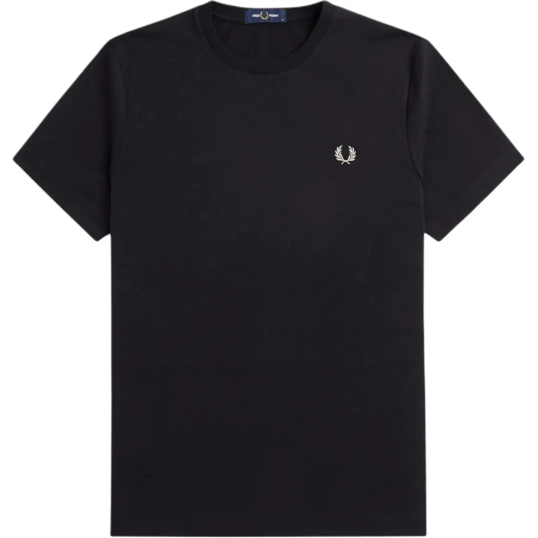 FRED PERRY T Shirts Men's Black Crew Neck