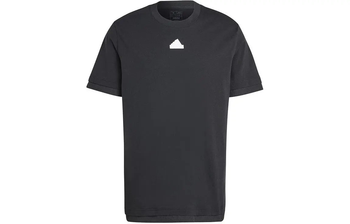 Adidas T-Shirts Men's Black Crew Neck Moderate Straight Fit