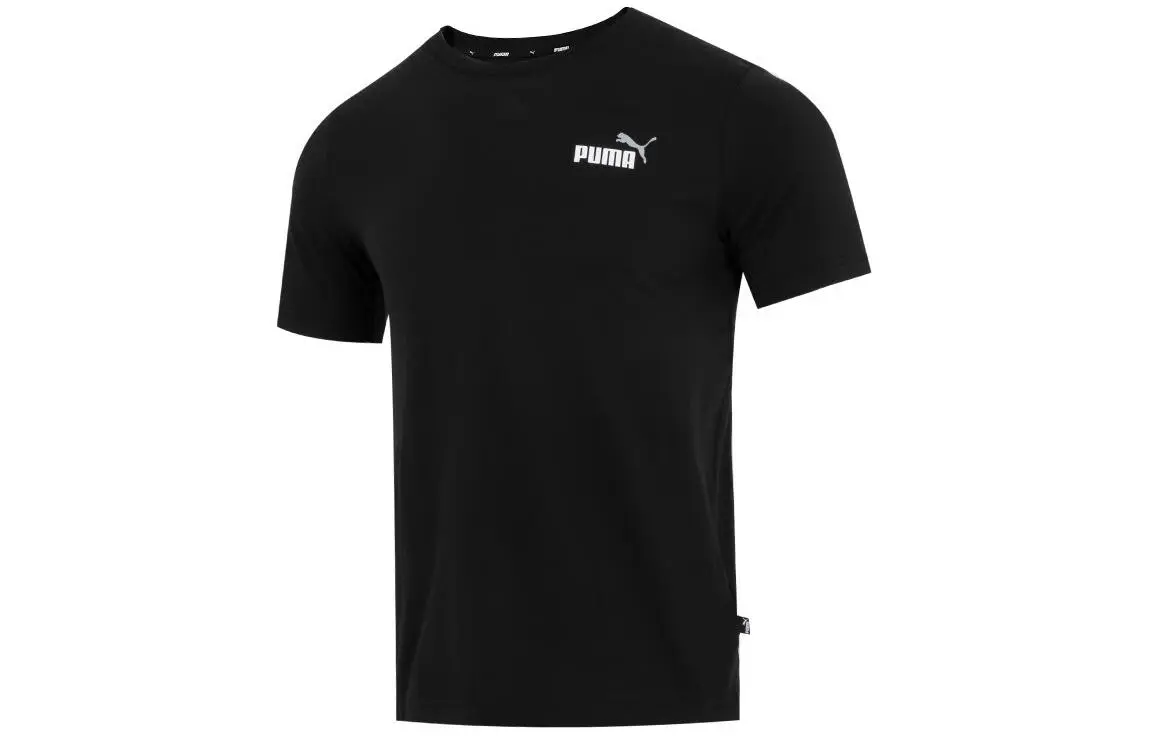 PUMA T-Shirts Men's Black Crew Neck Moderate Straight Fit
