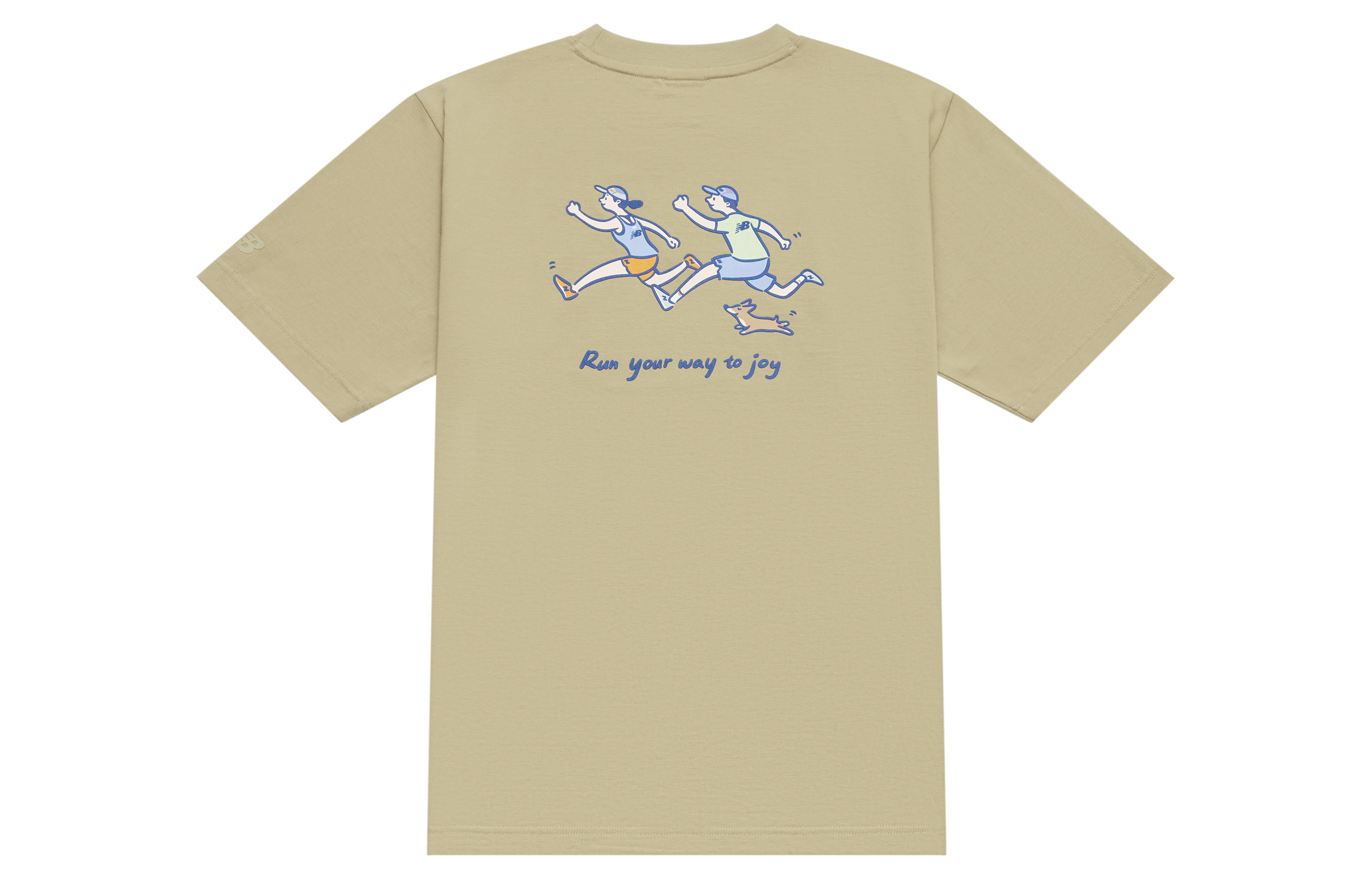 New Balance Design comics for gym for training, comfortable breathable khaki T-shirt for men and women, for running