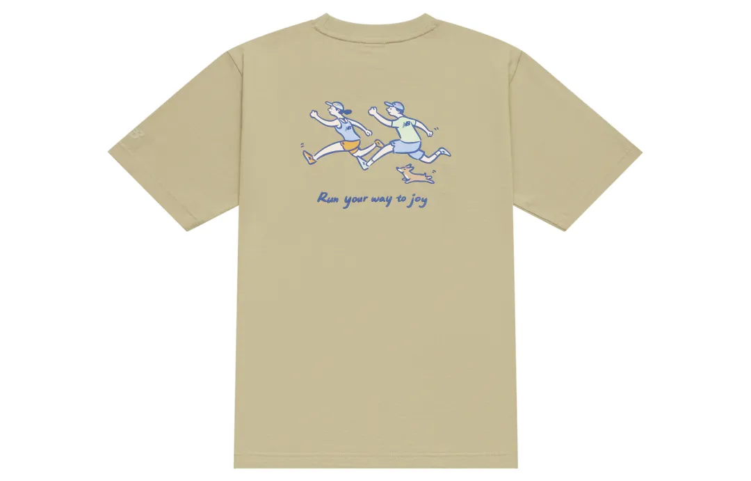 New Balance x PK SHEJISHILIANMINGKUAN Attraction Lifestyle Illustration Collection T Shirt Unisex Khaki