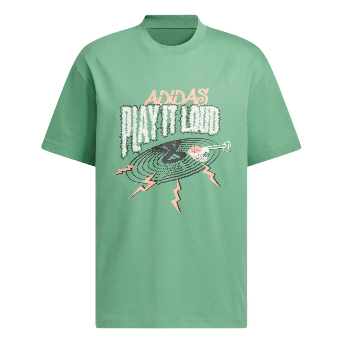 Adidas BASKETBALL T Shirt Men's Soft Green/Pink Brown