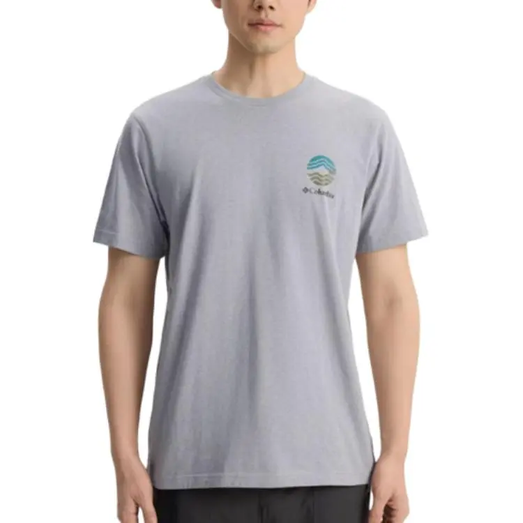 Columbia T-Shirts Men's Gray 039 Crew Neck Moderate Straight Fit