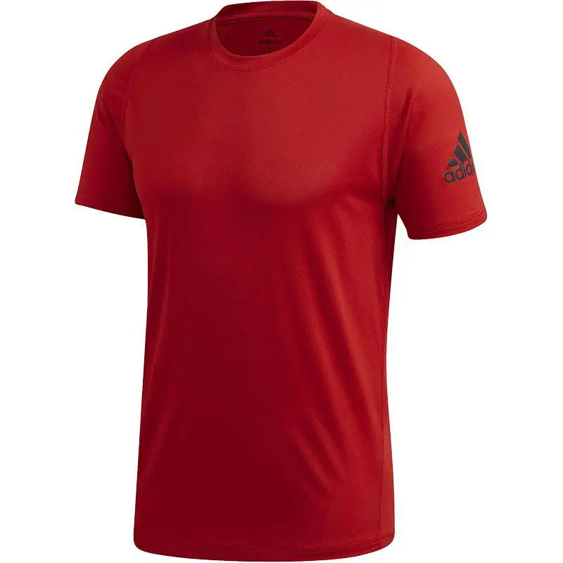 Adidas T-Shirts Men's Burgundy Crew Neck Moderate Straight Fit