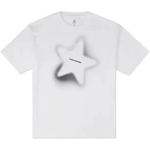 Converse T Shirts Men's White Crew Neck Moderate Straight Fit