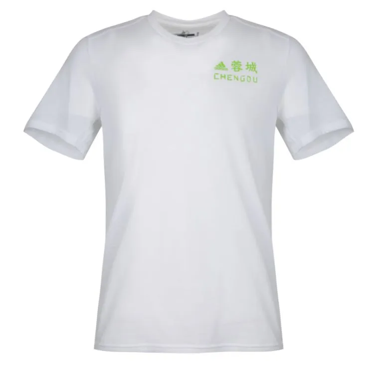 Adidas T-Shirts Men's White Crew Neck Moderate