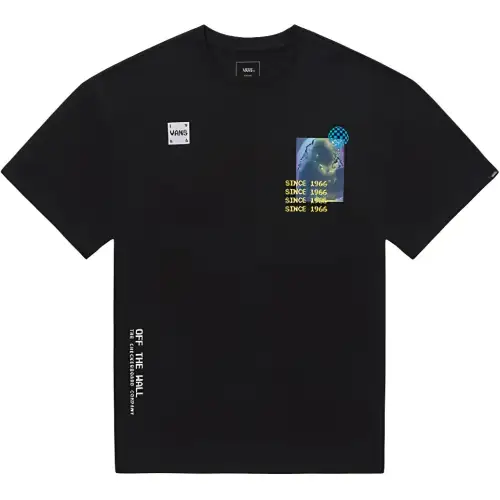 Vans T Shirts Men's Black Crew Neck Moderate Straight Fit