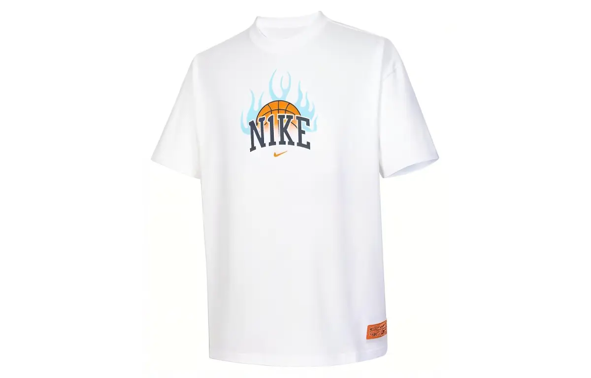 Nike T-Shirts Men's White Crew Neck Moderate