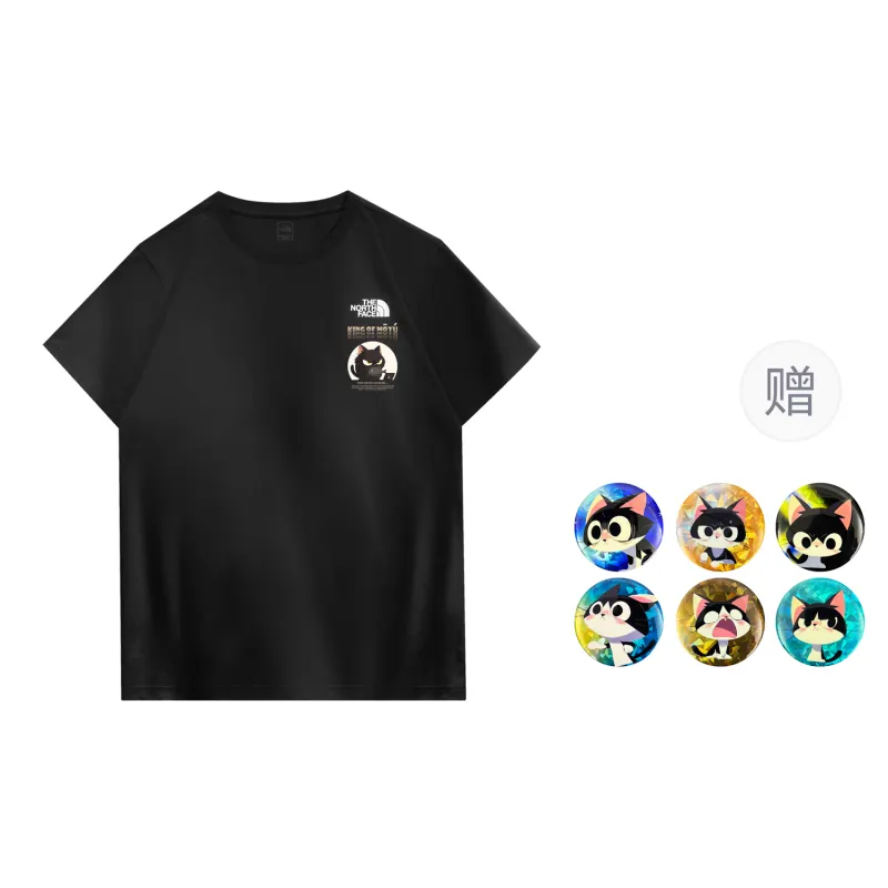 THE NORTH FACE T Shirt Unisex Black, With Complimentary Badge