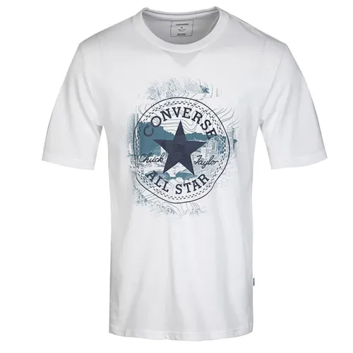 Converse T Shirts Men's White Crew Neck Moderate