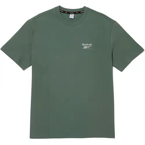 Reebok T Shirts Men's Green Crew Neck Moderate Straight Fit