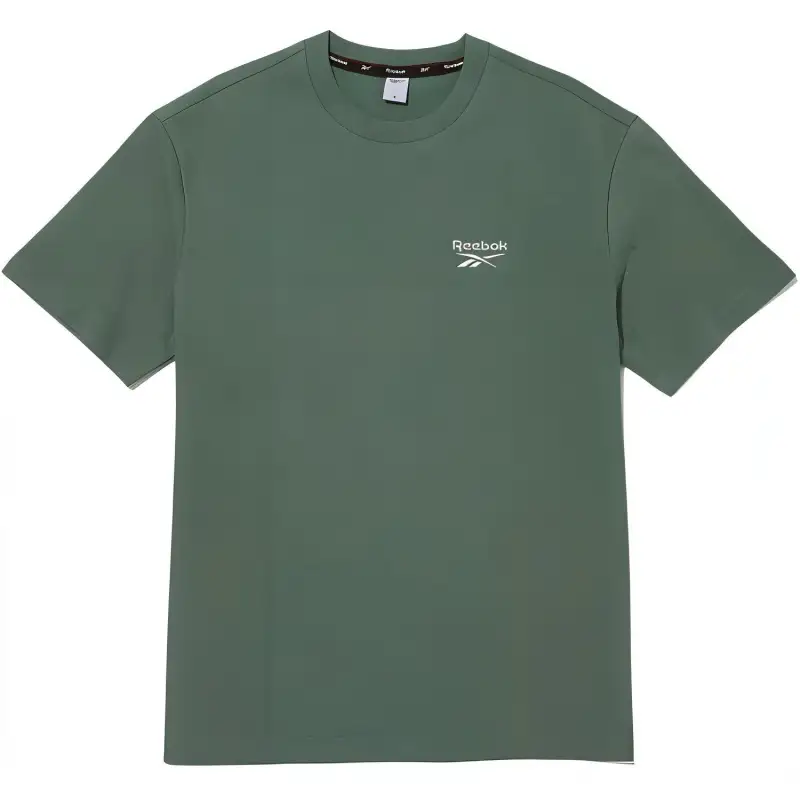 Reebok T Shirts Men's Green Crew Neck Moderate Straight Fit