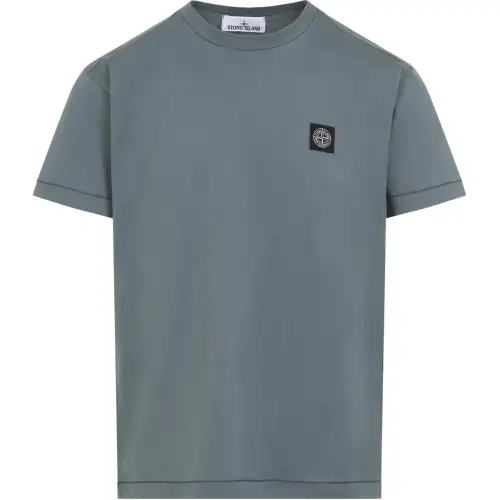 STONE ISLAND Logo patch Crew neck T shirt