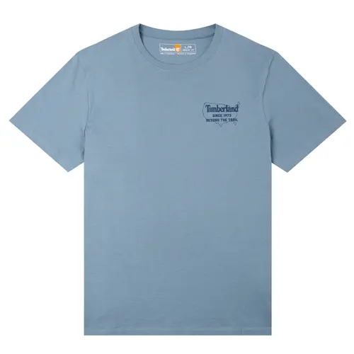 Timberland T Shirts Men's Blue Crew Neck Moderate Straight Fit