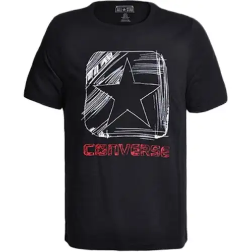Converse T Shirts Men's Black Crew Neck Moderate