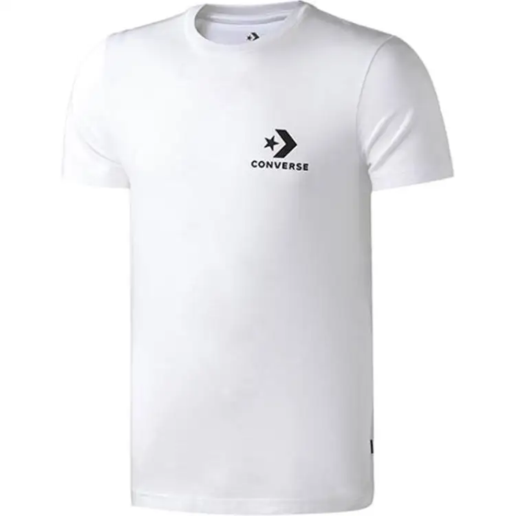 Converse T Shirts Men's White Crew Neck Moderate Straight Fit
