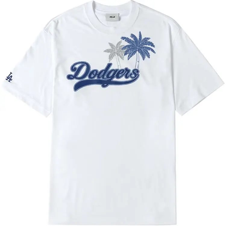 MLB T-Shirts Unisex White Crew Neck Moderate Straight Fit