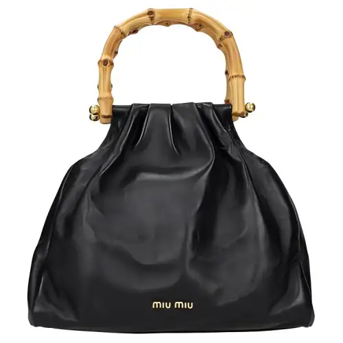 MIU MIU Leather Handbag Women's Black