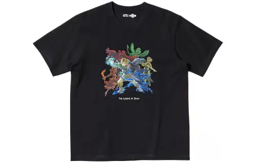 UNIQLO The Legend Of Zelda Co Branded T Shirts Unisex Black Crew Neck Moderate