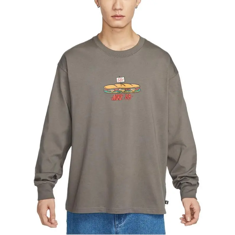 Nike T-Shirts Men's Umber Crew Neck Moderate Straight Fit