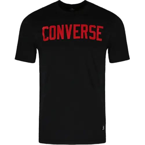Converse T Shirts Men's Black Crew Neck Moderate