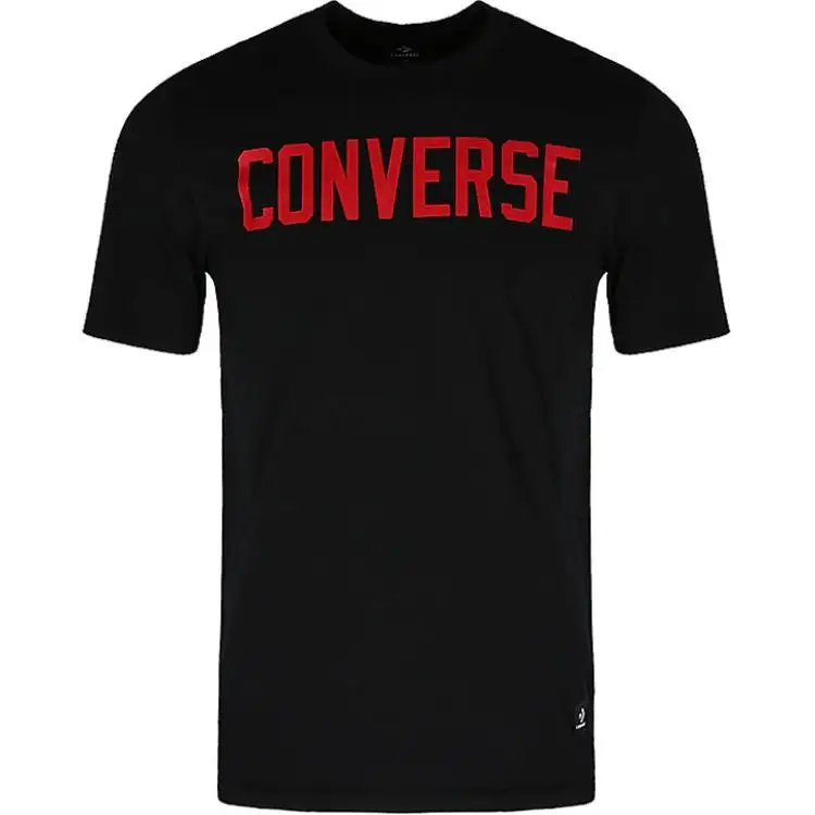 Converse T Shirts Men's Black Crew Neck Moderate