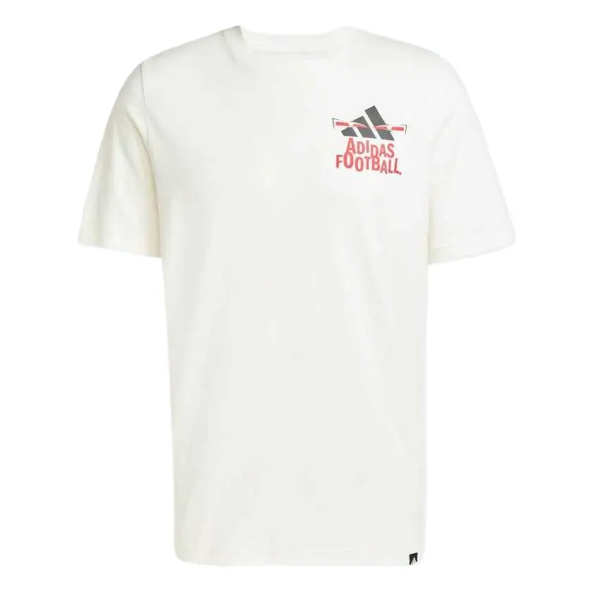 Adidas Football Graphic Tee T Shirt Men's Ecru