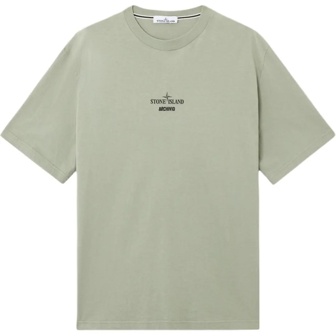 STONE ISLAND Logo Printed Crewneck T Shirt