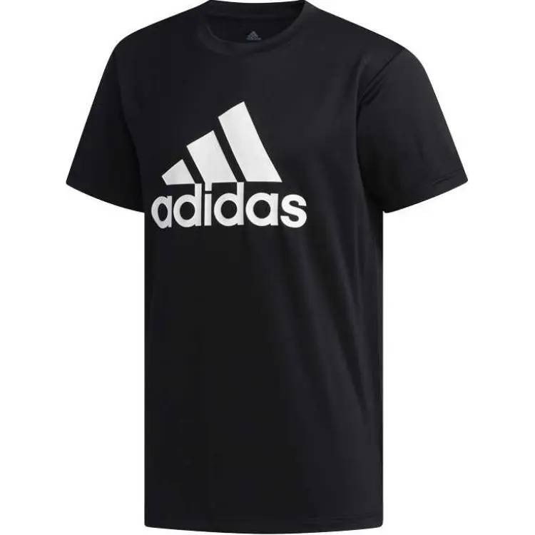 Adidas T-Shirts Men's Black Crew Neck Moderate Straight Fit